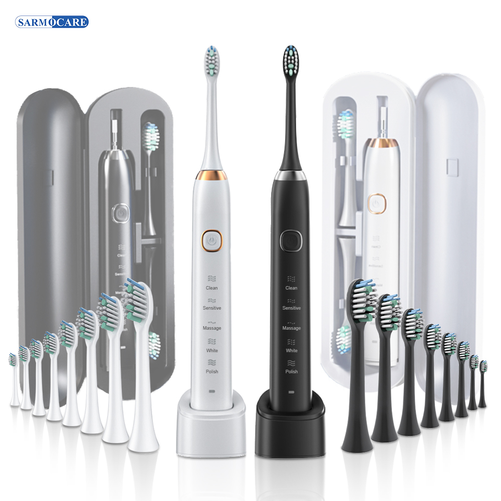 Teeth Whitening Or Tooth Whitening - Electric Sonic Toothbrush 8 Brush Heads