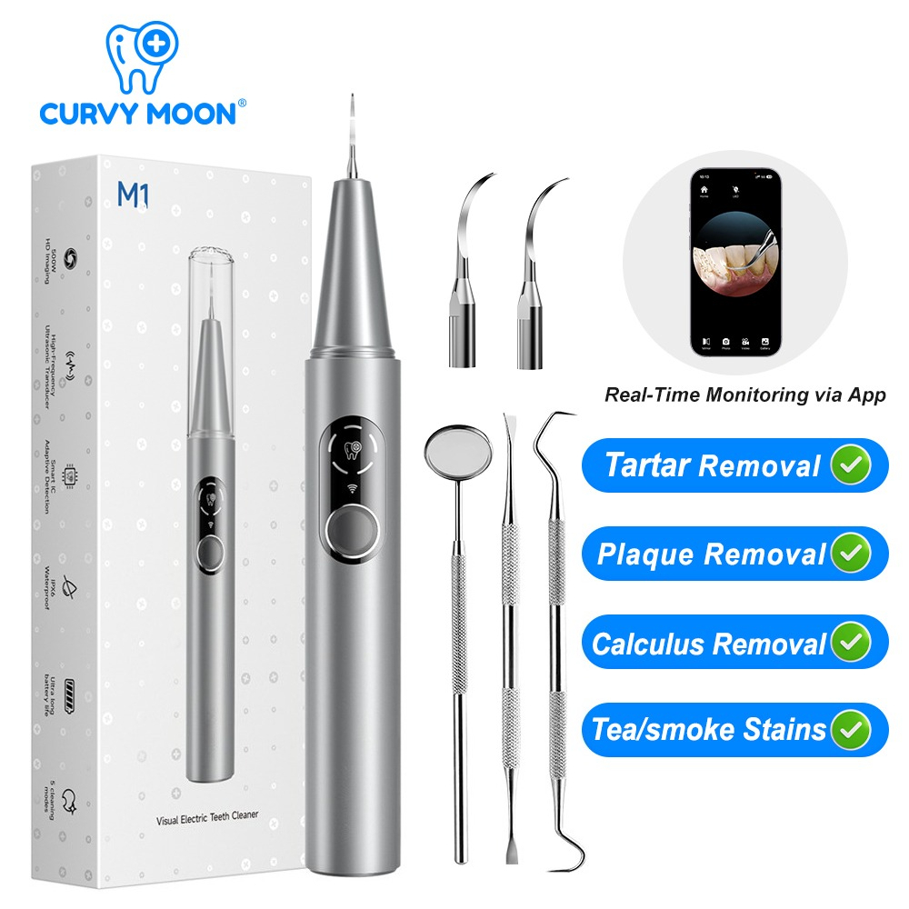 Teeth Whitening Or Tooth Whitening - CURVY MOON Visible Electric Ultrasonic Tooth