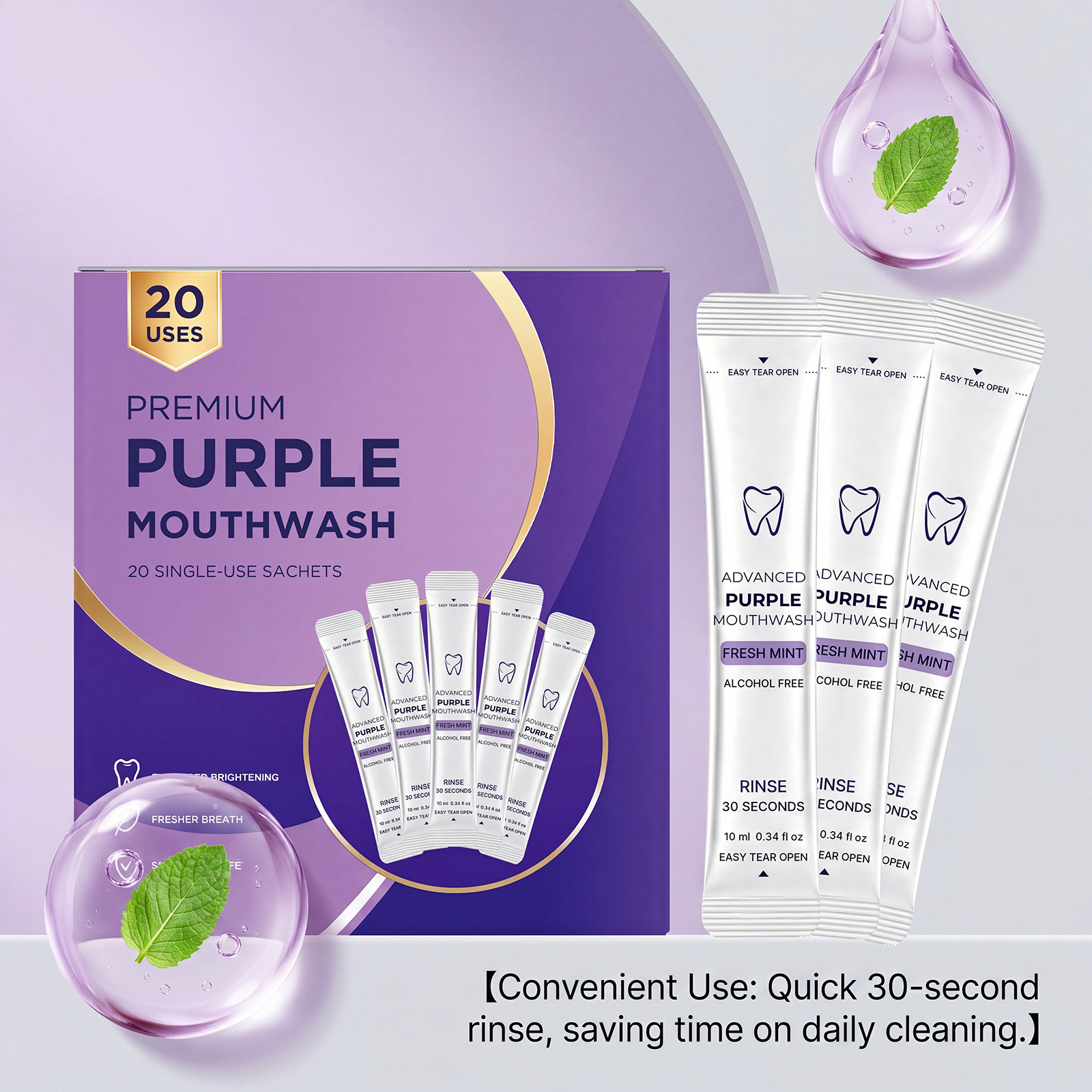 20/40 Pack Purple Mouthwash Fo - đánh giá và giá Teeth Whitening Natural