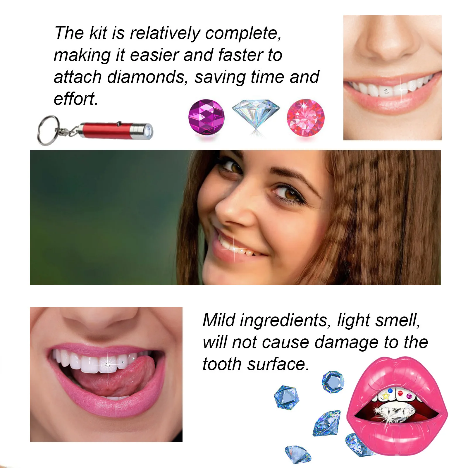 Tooth Jewelry Kit DIY Clear Pr - đánh giá và giá Teeth Whitening Kit With Light