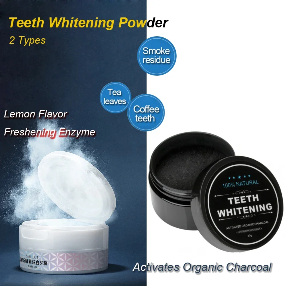2 Types Teeth Whitening Powder - đánh giá và giá Teeth Whitening Activated Organic Charcoal