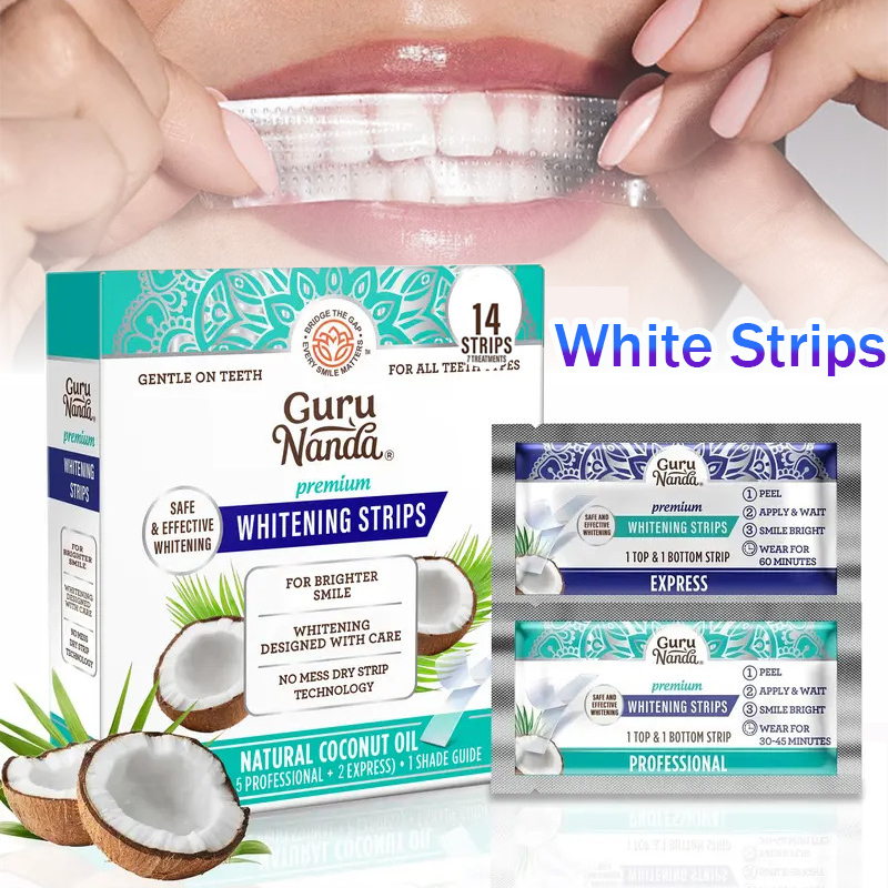 1/2/3 Boxes Coconut Oil White  - đánh giá và giá Teeth Whitening Strips Crest