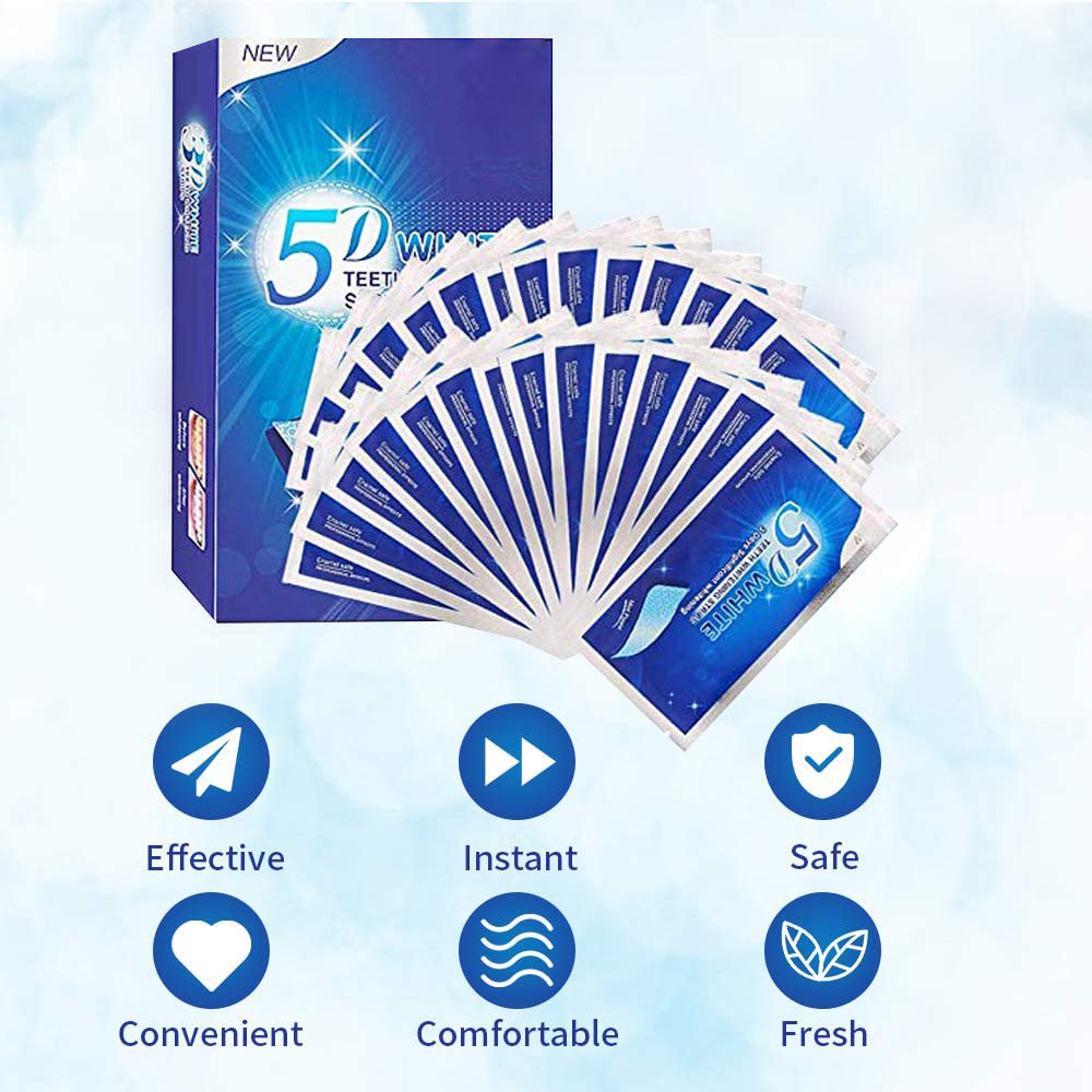 5D White Teeth Whitening Strip - đánh giá và giá Teeth Whitening Strips Crest