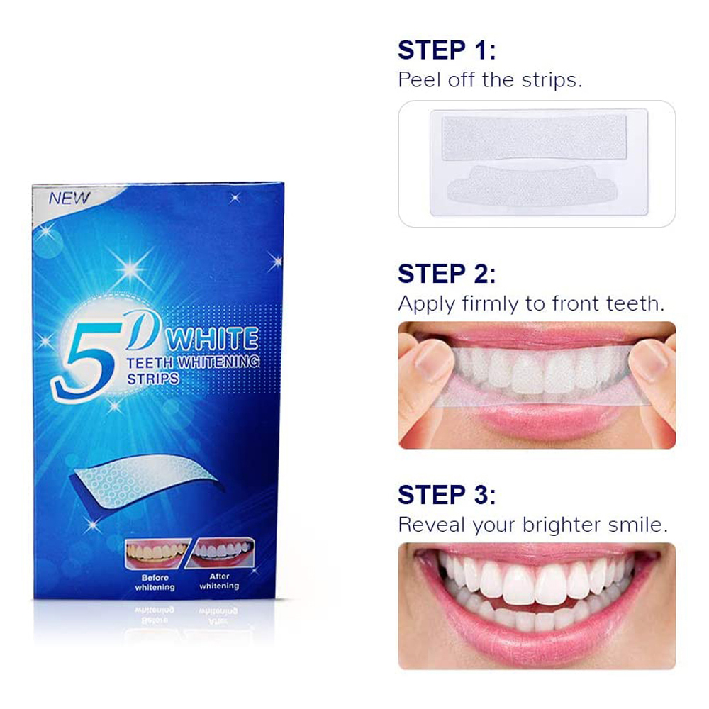 5D White Teeth Whitening Strip - đánh giá và giá Teeth Whitening Strips Crest