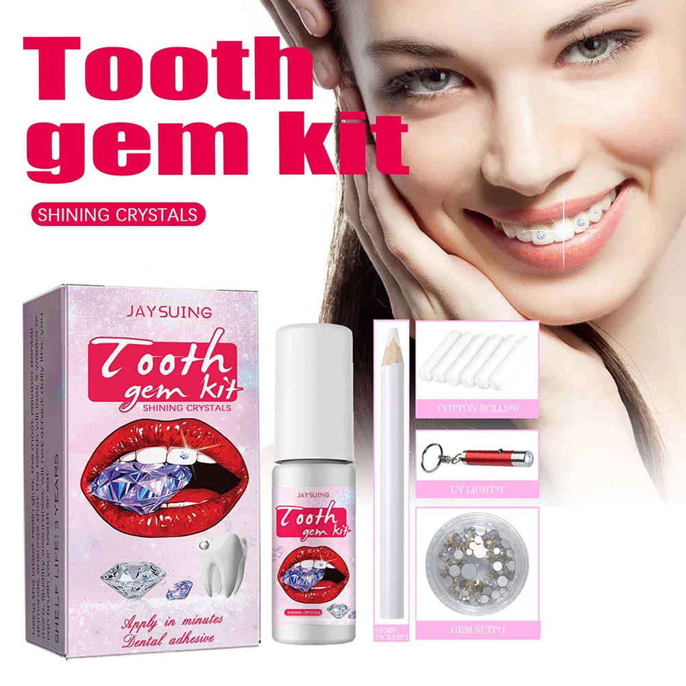 DIY Tooth Gems Kit with Crysta - đánh giá và giá Teeth Whitening Kit With Light